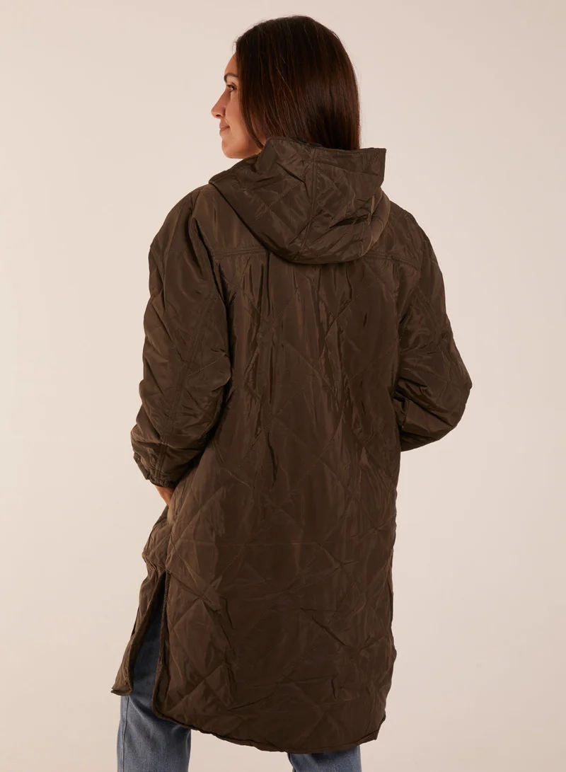 Blue Vanilla Diamond Quilted Coat